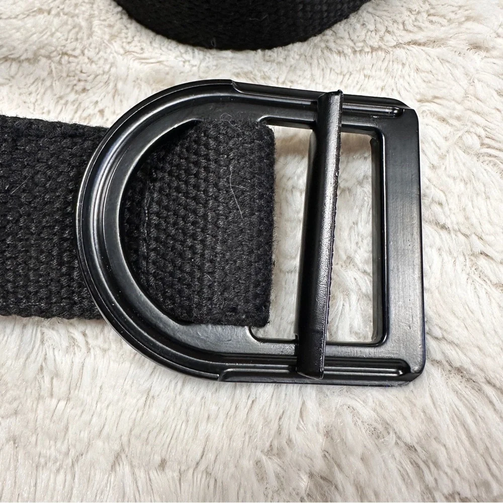 Men's Black Canvas Belt -HIDDEN ZIPPER STORAGE- Black Buckle, Adjustable, 1.5